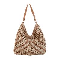 Bolso de ganchillo de paja de verano a la moda, bolso de hombro tejido para ocio en la playa, bolsos de mujer informales para vacaciones, señoras/niñas - details 3
