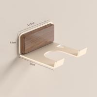 Soporte para secador de pelo de madera sin perforación, estante de almacenamiento para secador de pelo autoadhesivo impermeable, estante de baño de montaje en pared a prueba de herrumbre - details 4