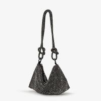 Bolso de hombro de diseñador de lujo hecho a mano con diamantes de imitación brillantes, bolso de mano de noche, monederos de cristal y bolso Hobo - details 6
