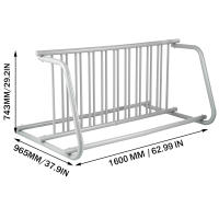 SucceBuy Soporte de suelo para 10 bicicletas, soporte de rejilla totalmente de acero de 1,5 m, almacenamiento de doble cara para garajes, calles, patios y eventos - details 0