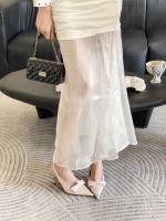 Nuevo temperamento de cabeza puntiaguda de satén, tacones altos, moda para mujer, lazo de perlas, bolsa de tacón fino, sandalias para la cabeza - details 21