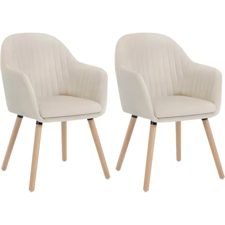 Sillas de Comedor Nórdicas Vintage Juego de 2, Sillas de Cocina con Reposacazas en Terciopelo, Estructura de Madera - 1