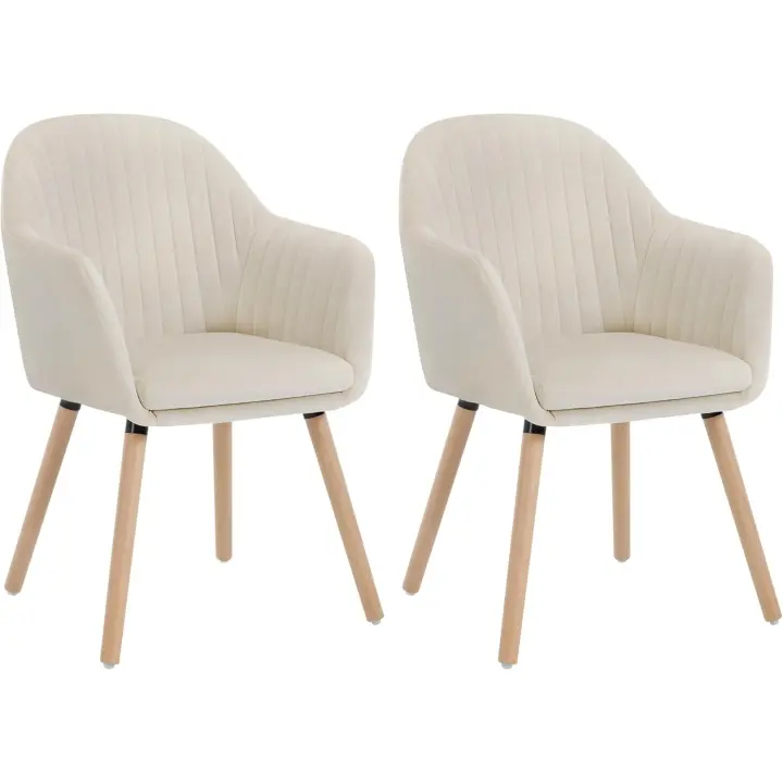 Sillas de Comedor Nórdicas Vintage Juego de 2, Sillas de Cocina con Reposacazas en Terciopelo, Estructura de Madera - 1