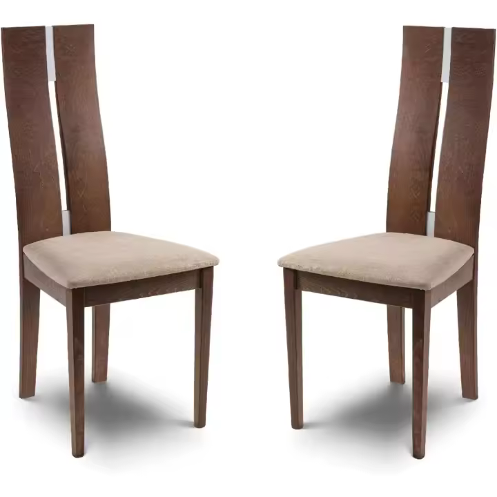 Juego de 2 sillas de comedor Cayman, nogal - 1