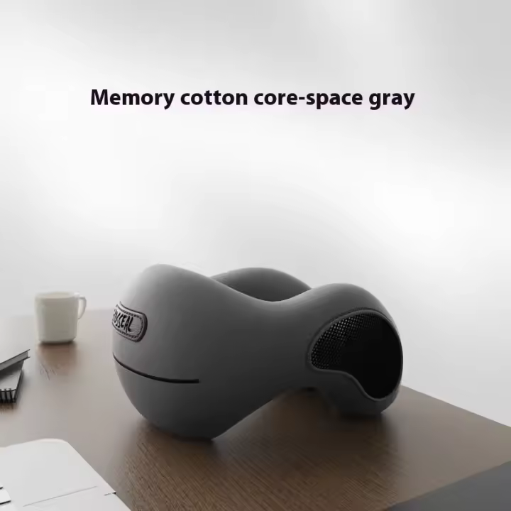 Almohada para Siesta portátil, espuma viscoelástica de rebote lento, almohada en forma de U, ergonómica, transpirable, suave, envoltura para cabeza y cuello, almohada de viaje con soporte - 1