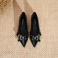 Nueva hebilla de cinturón, boca poco profunda, zapatos individuales de suela plana, zapatos individuales casuales - details 21