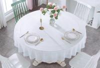 4/6/8/10 Seater Round Tablecloth White Waterproof Table Cloth Mantle Table Cover Dining Tablemat - details 2