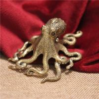 Escultura de pulpo de latón, figuritas de animales innovadoras y creativas, modelo de pulpo exquisito simulado, adorno para oficina - details 6