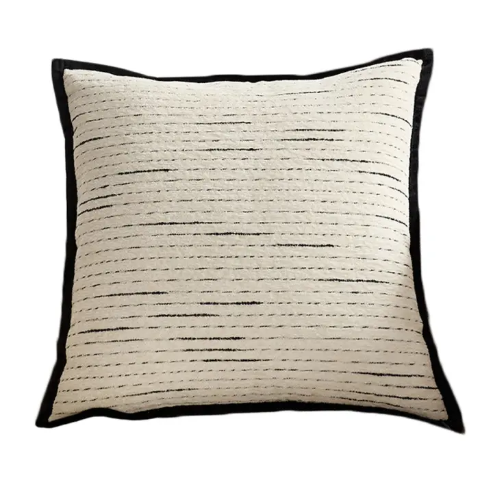 Funda de almohada suave estilo INS, funda de cojín cuadrada de 45CM, funda de almohada minimalista de estilo francés para sala de estar/oficina - 1