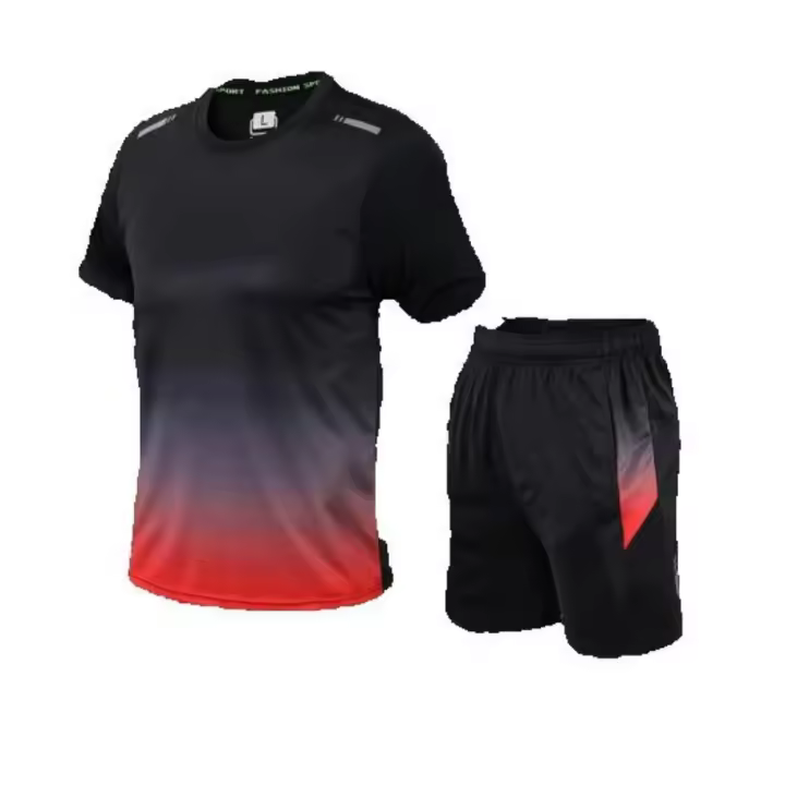 Traje deportivo de ocio de secado rápido para hombre, ropa de fitness transpirable suelta, ropa de entrenamiento de verano - 1