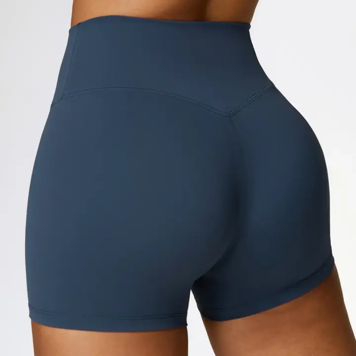 Pantalones cortos de Yoga para mujer, mallas de cintura alta de Color sólido, suaves, ajustados, deportivos, de compresión - 1