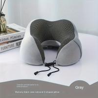 1 almohada de espuma de memoria en forma de U para mejorar la calidad del sueño, almohada de algodón suave y sin olor para viajes en avión, siesta en la oficina, soporte interior de columna cervical y accesorio de decoración - details 6