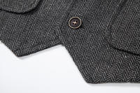 Chaleco de Tweed Grueso de Moda Retro para Hombres Chaleco de Fiesta de Ocio Casual Británico con Múltiples Bolsillos - details 10