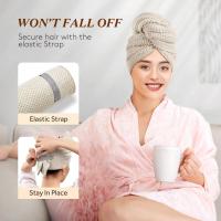 Toalla de microfibra extra grande para el cabello Secado rápido con banda elástica - details 6