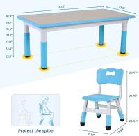 AuAg Juego de mesa multiactividad para niños de 5 piezas, escritorio de estudio para niños, juego de sillas de escritorio para niños, juego de mesa y 4 sillas para niños, altura ajustable - details 28