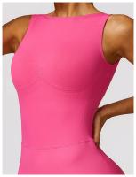 Mono de Yoga con Espalda Hermosa y Hueca Traje Deportivo de Fitness para Mujer Material Exterior de Nylon T-Shirt - details 10