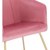 Silla de Comedor Nórdica Vintage Estructura de Metal Dorado con Cojines Rosa BH271rs-1 - details 4