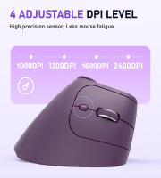 Ratón Vertical inalámbrico ergonómico con botón de ajuste de función, ratón recargable de 8 botones para Win/IOS/Android, modo Dual, BT5.0 - details 3