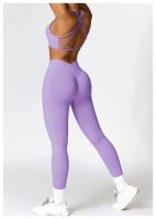 Conjunto de Yoga 2 Piezas Deporte para Mujeres Ropa de Gimnasio con Sujetador Deporte Mallas Cintura Alta Shorts Yoga Leggings Traje de Fitness Material Exterior de Nylon - details 20