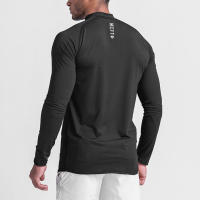 Tops de compresión de cuello alto de manga larga para otoño, camisetas ajustadas de secado rápido para culturismo y Fitness - details 3