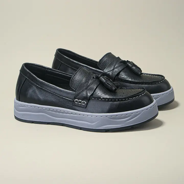 Zapatos de cuero de vaca puro de alta gama, cuero genuino, suela suave y transpirable de piel de vaca de primera capa. - 1