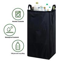 Cubo de reciclaje plegable para bebidas, cesta de lactancia con botella de bambú de gran tamaño, con bolsa interior - details 3