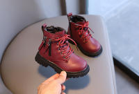 Botas De Goma Para Niños Y Niñas Invierno Cálidas Con Algodón Botas De Tobillo Doble Cierre De Cremallera Para Jardín De Infantes - details 14