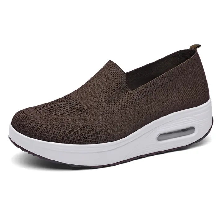 Zapatillas de tenis deportivas para mujer, zapatos cómodos de suela gruesa ligera, sin cordones, de malla transpirable, para caminar al aire libre - 1