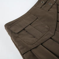BUNO-Y2K Falda plisada de retazos de encaje para mujer, minifaldas coreanas Harajuku de cintura alta, ropa de calle informal, faldas acampanadas, novedad de 2025 - details 12