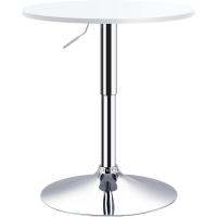 Mesa de Bar Regulable en Altura con Base Redonda y Antideslizante para Cocina Comedor Ø60x69-93 cm Blanco - details 0