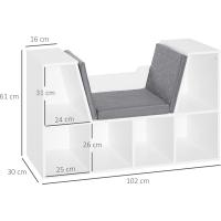 Librería con Asiento 6 Cubo Librería Original Infantil Zapatero con Cojín Estante con Banco Multiusos 102x30x61cm - details 2