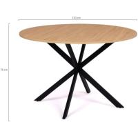 Mesa de comedor redonda para 4-6 personas, patas en forma de araña, madera y negro - details 3