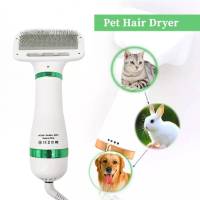 Secador de pelo portátil para perros y gatos, cepillo de peine para mascotas, duradero, seguro, suave, secador de manos, alambre de acero con protección, soplador caliente, 2 en 1 - details 0