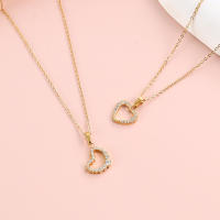 Colgante de Corazón de Melocotón en Acero Inoxidable con Placa de Oro Lujo Ligero para Mujeres - details 4
