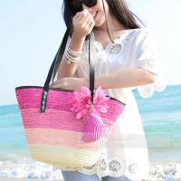 Bolso de hombro de paja tejido hecho a mano, bolso de gran capacidad para mujer, bolso de compras tejido para viajes en la playa y verano, bolso informal para mujer - details 1