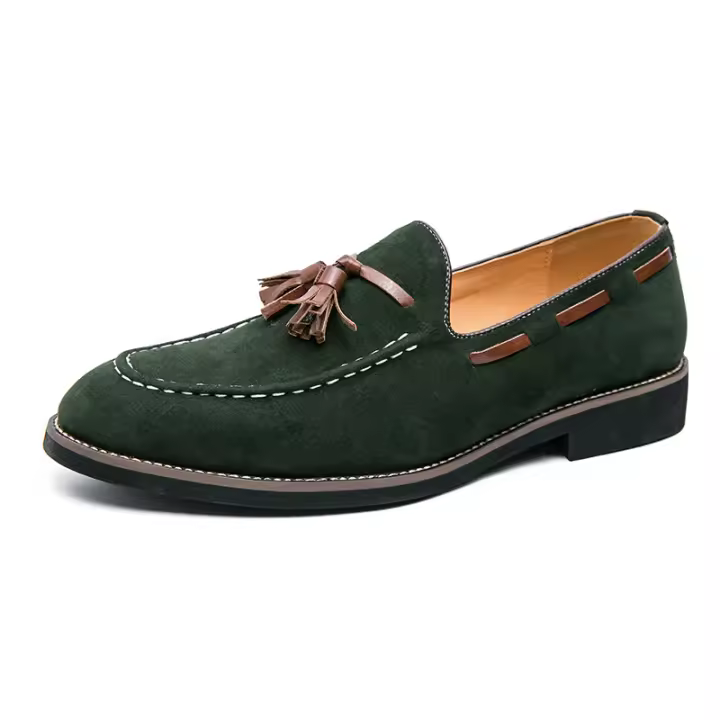 Mocasines de gamuza de gran tamaño, versión coreana de zapatos de cuero de traje de color sólido a la moda. - 1