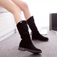 Ots de tacón informal de media varilla para mujer, punta redonda, terciopelo mate, otoño e invierno, nuevo - details 0
