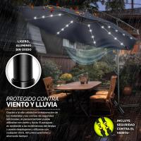 Parasol Excentrico de Sombrilla con 32 Luces LED Solar Giratorio 360º, Protección UV - details 30
