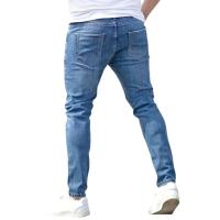 Jeans Casuales para Hombres Pantalones de Denim Elásticos Ajuste Cinturón Estrecho - details 8