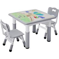 Grupo de Mesa Infantil en Altura Ajustable, Muebles de plástico para niños, Grupo de Asientos para niños - details 0