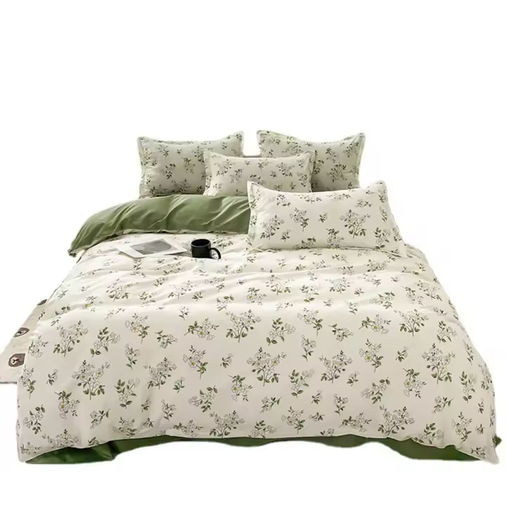Ropa de cama de 4 piezas, juego de fundas nórdicas de fibra cepillada con 2 fundas de almohada, juegos de cama - 1