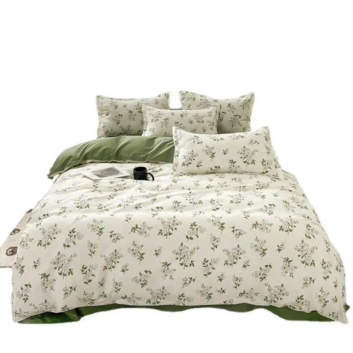 Ropa de cama de 4 piezas, juego de fundas nórdicas de fibra cepillada con 2 fundas de almohada, juegos de cama - 1
