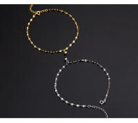 Ficus Tree S Silver Lucky Simple 2022 nueva tendencia tobillera de cuentas redondas ligeras joyería de verano para mujer - details 2