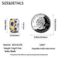 Encantos de Plumas de Plata Esterlina S925 para Mujeres Regalo de Joyería Fina para Cumpleaños Ajustables a Pulseras Originales de 3mm DIY con Zirconia - details 26