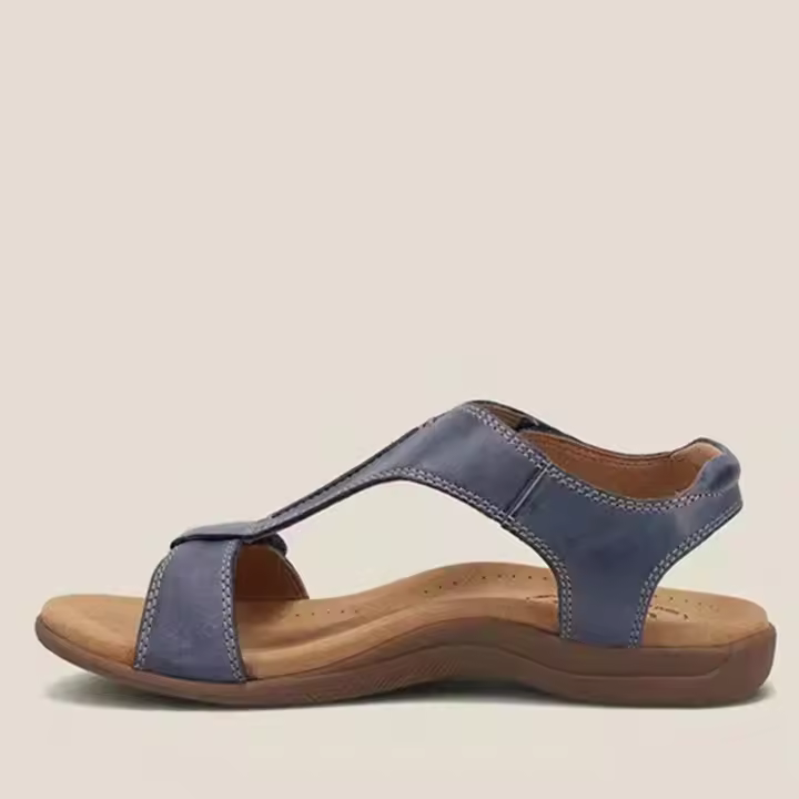 Sandalias Vintage de Punta abierta para mujer, zapatos de cuña de cuero PU, tacón medio, 35-43 talla grande, verano, 2022 - 1