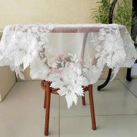 Exquisito mantel bordado floral, tela Europea Ese, Atip, balcoy, mesa redonda pequeña, anuncio navideño weddig - details 0