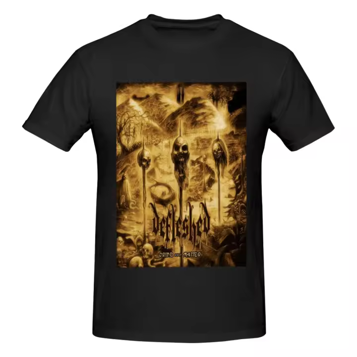 Camiseta de manga corta para hombre, Camisa de algodón, color negro - 1