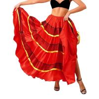 Falda doble Paso español para mujer, ropa de salón, Flamenco, baile latino, Tango, volantes escalonados, dobladillo ancho - details 11