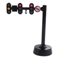 Juguete de tráfico de seguridad, señales de luz, Mini modelo de parada de tráfico, juguetes ABS, semáforo electrónico, bloques de construcción para niña y niño - details 6