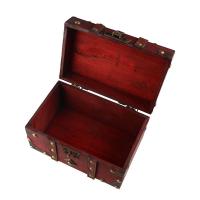 Caja del Tesoro de madera Vintage con cerradura de Color bronce, Cofre del Tesoro de diseño antiguo, contenedores de maletero de estilo Retro europeo para niños - details 7